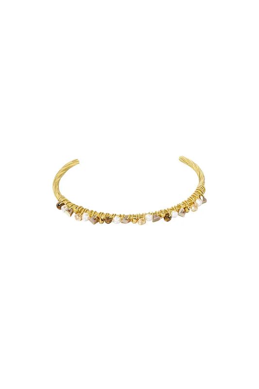 Beady Bangle bracelet - brown