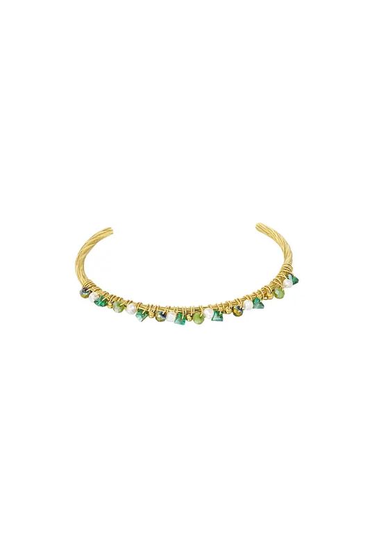Beady Bangle bracelet - green