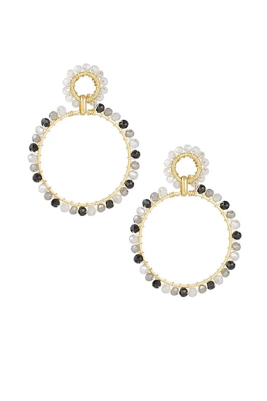 Circle of colours earrings - black &amp; grey