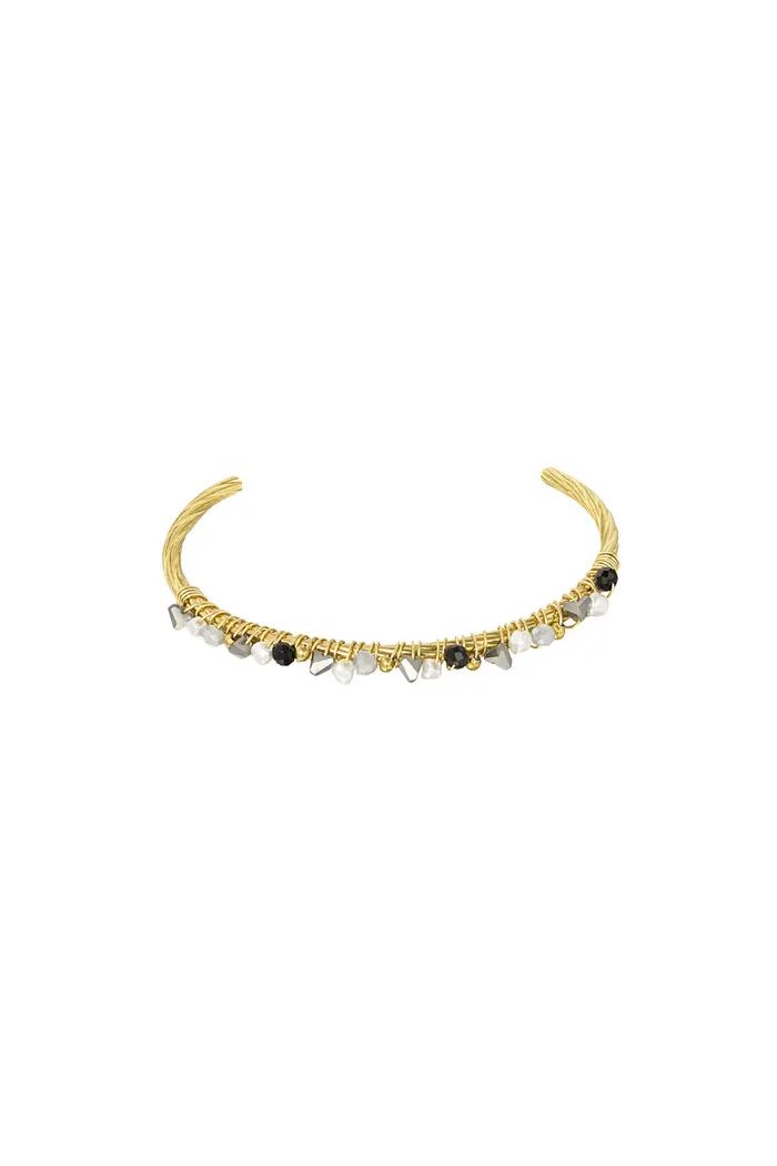 Beady Bangle bracelet - grey
