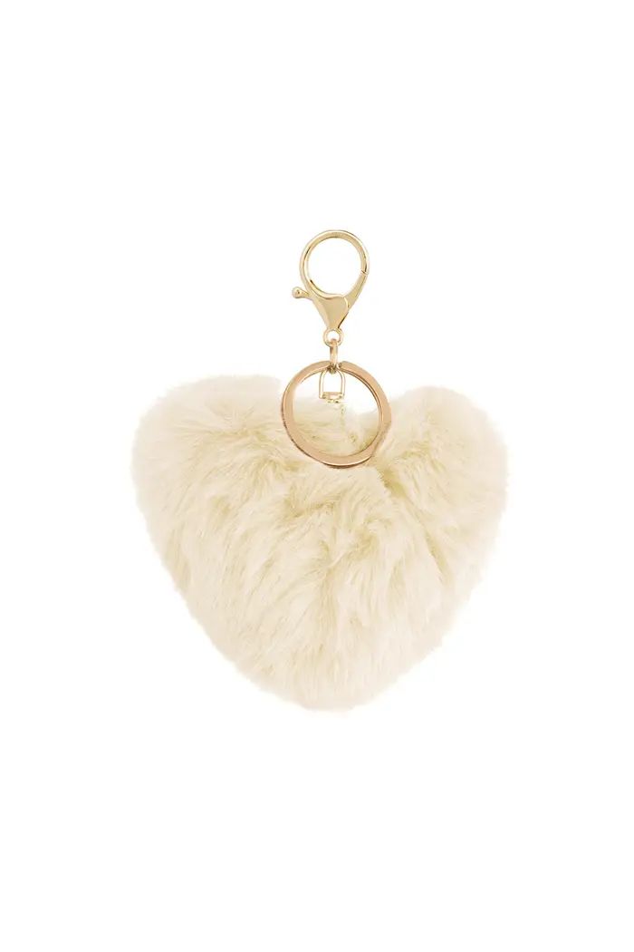 Keychain heart to fluff - Off white