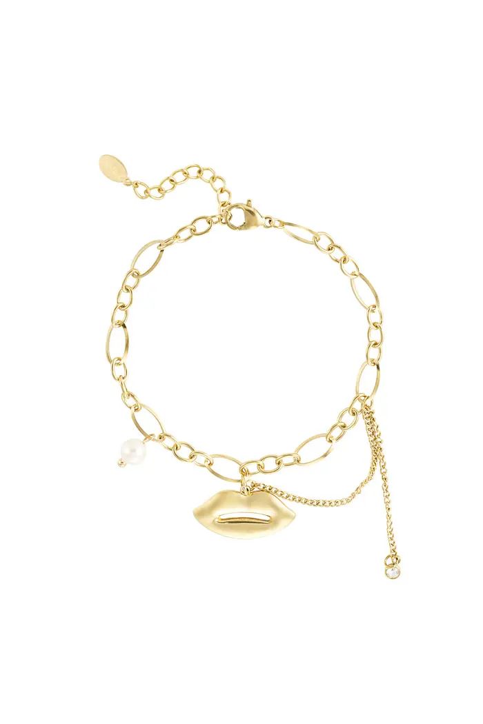 Kiss &amp; tell bracelet - Gold color