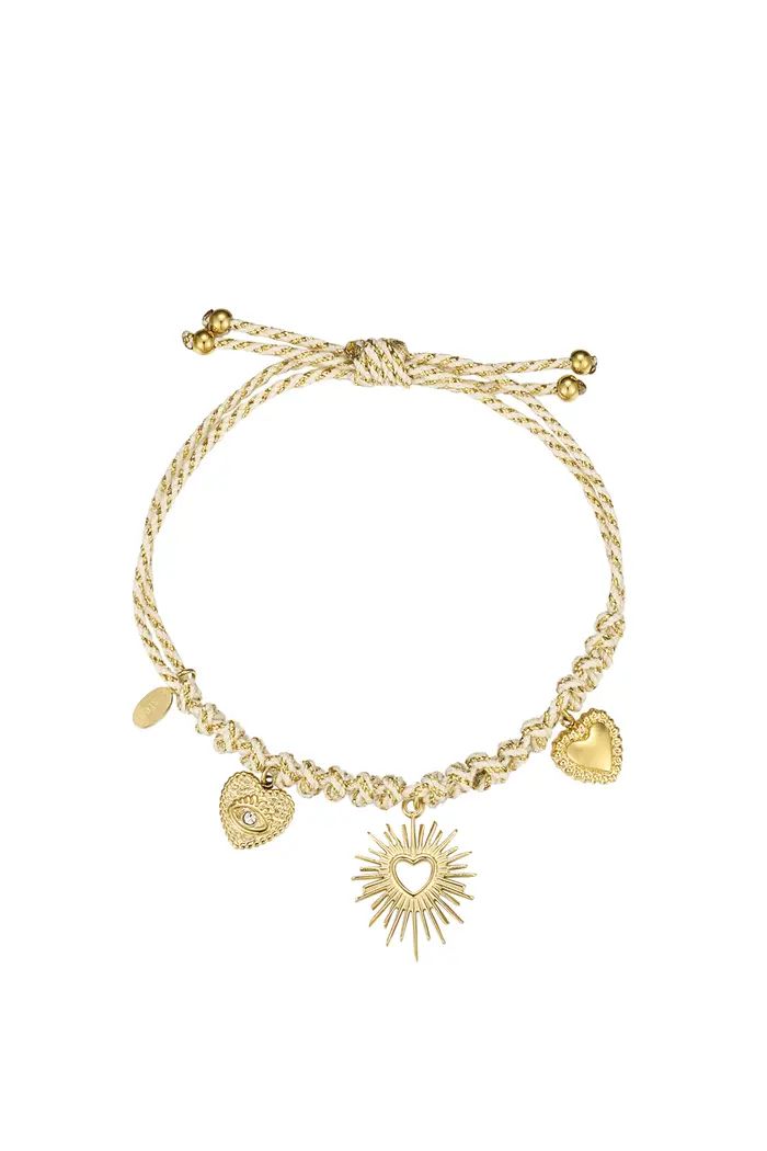 Tied with love bracelet - Beige and gold color