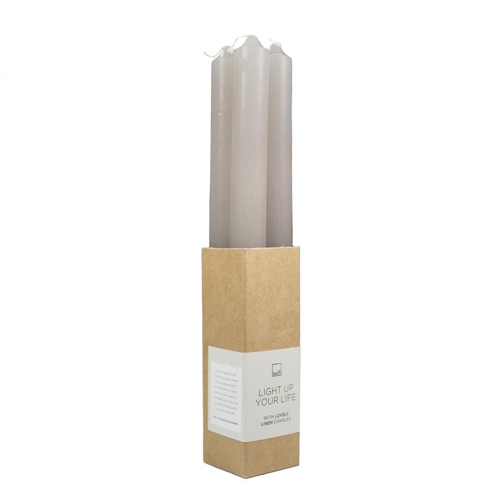 Dinner Candles Dewi Linen, set of 4