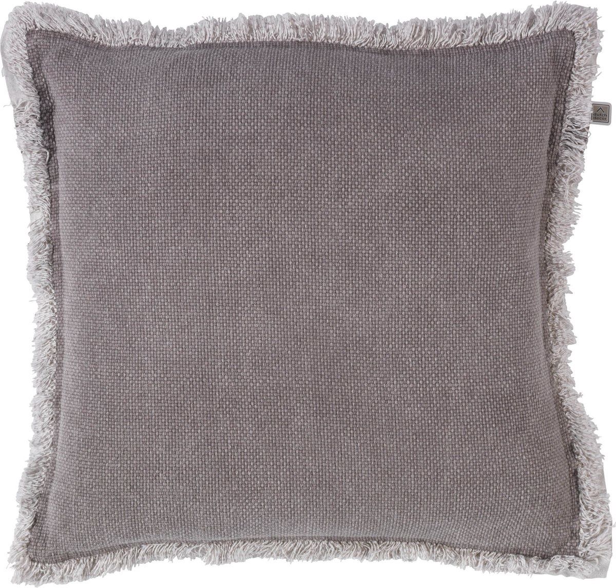Sierkussen van gewassen katoen Driftwood 45x45 cm - taupe - Inclusief binnenkussen