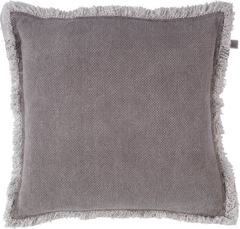 Sierkussen van gewassen katoen Driftwood 45x45 cm - taupe - Inclusief binnenkussen