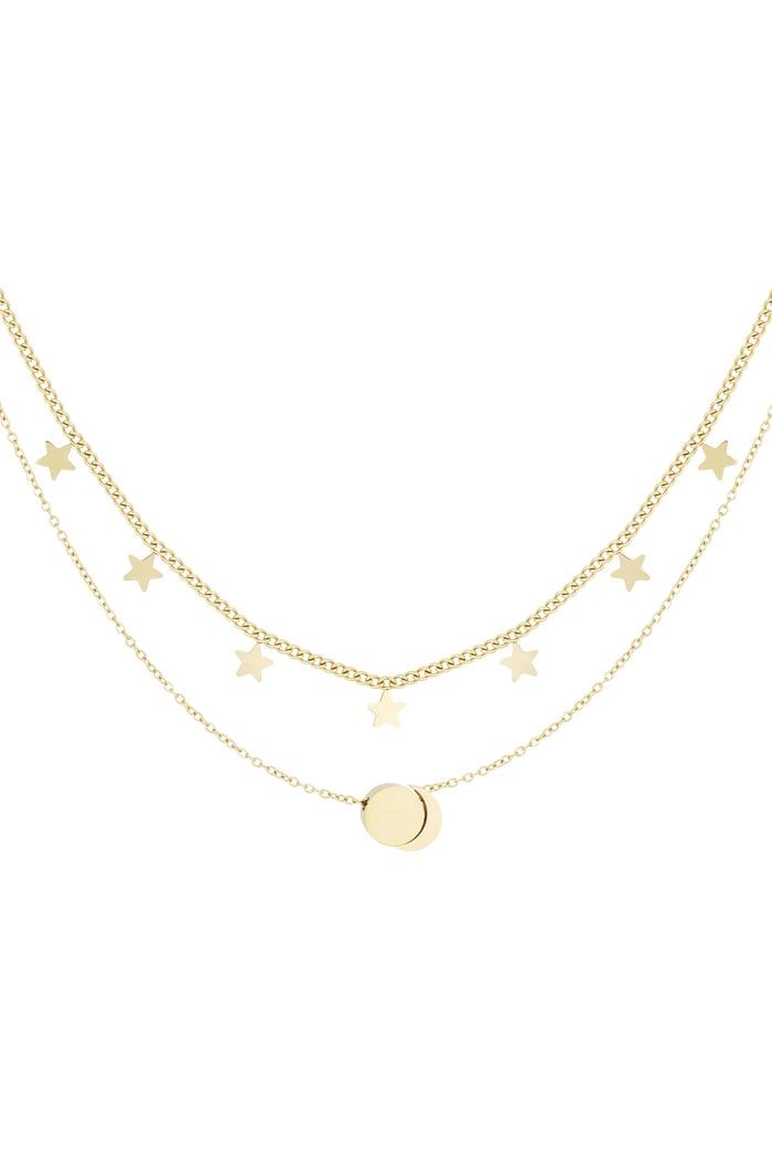 Double star necklace - Gold color