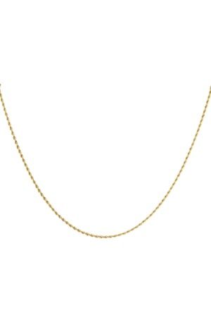 necklace twisted thin - Gold color-2.0mm