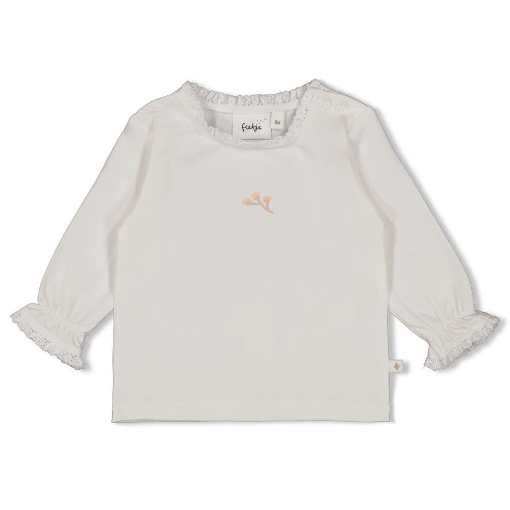 Longsleeve - Delicate Flower, Color: Offwhite, Size: 50