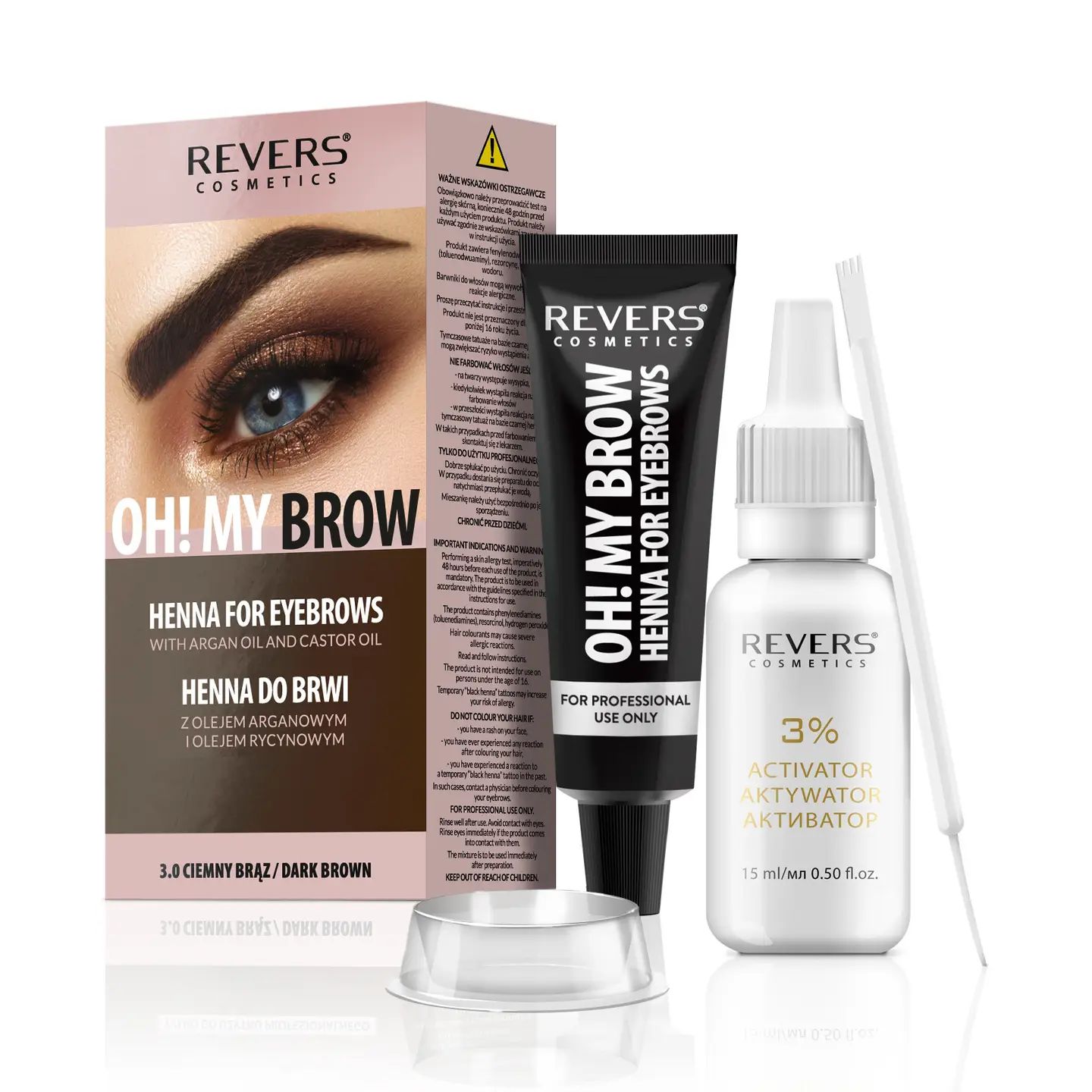 Henna for eyebrows Oh! My Brow 3.0 DARKBROWN with argan oil