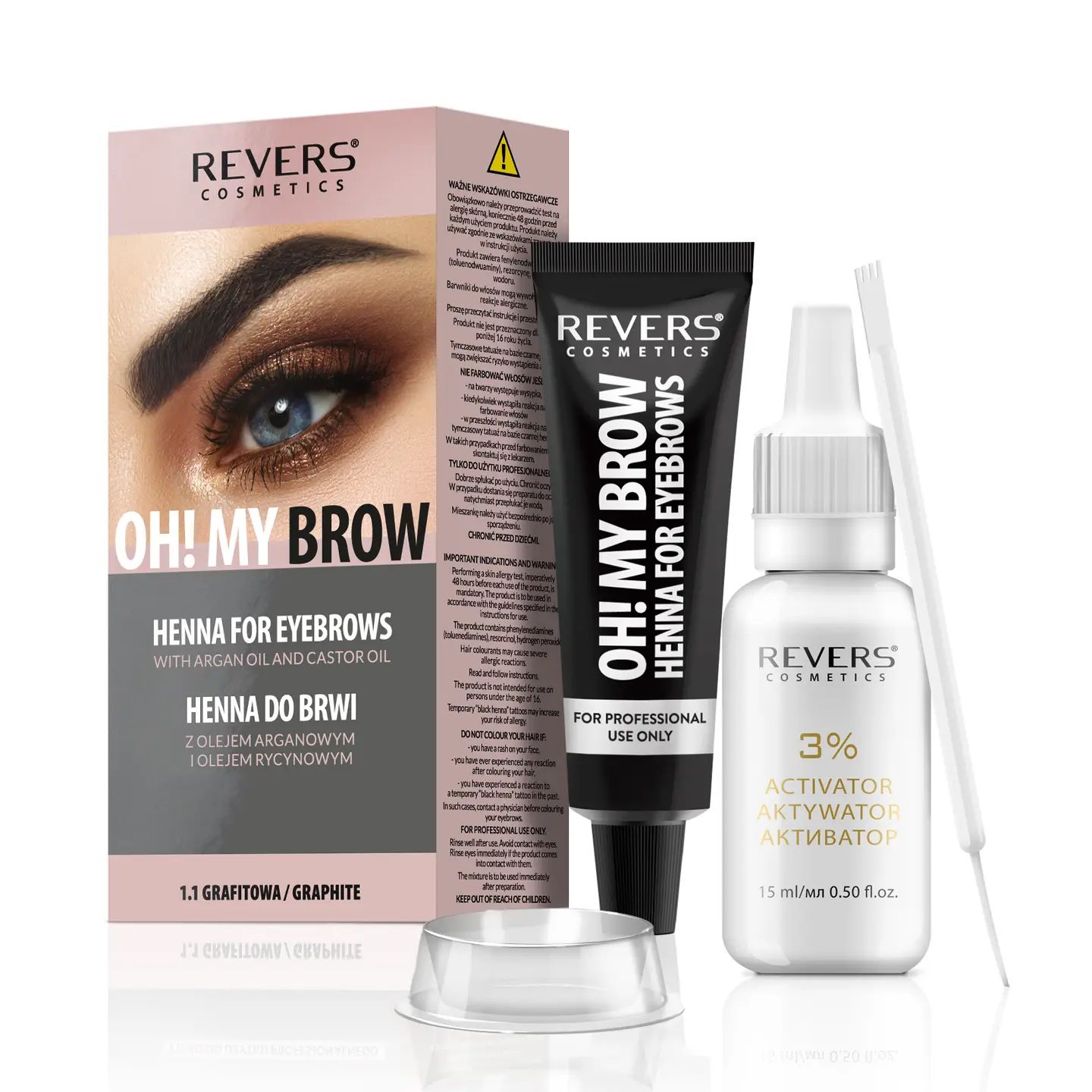 Henna for eyebrows Oh! My Brow 1.1 GRAPHITE 1 with argan oil
