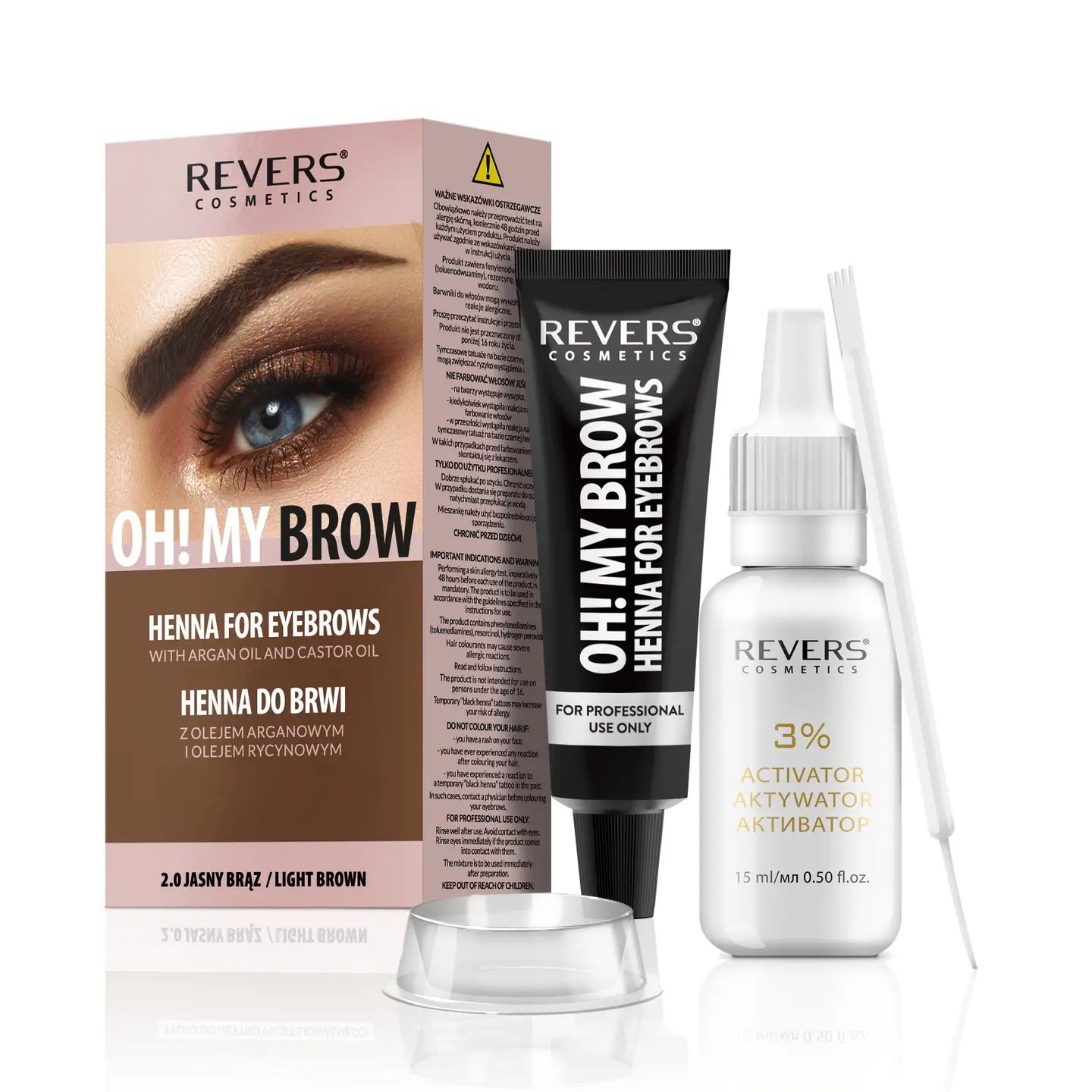 Henna for eyebrows Oh! My Brow 2.0 LIGHTBROWN with argan oi