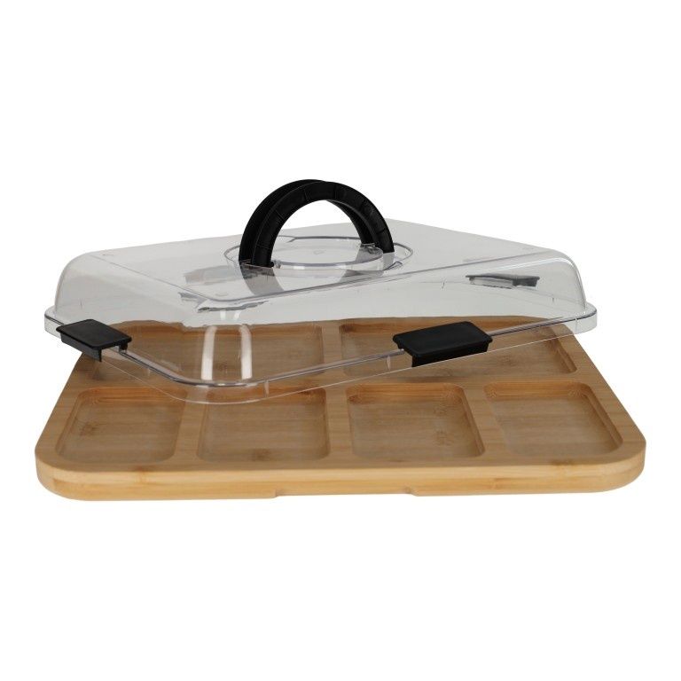 Bamboe Snack Tray Met Deksel