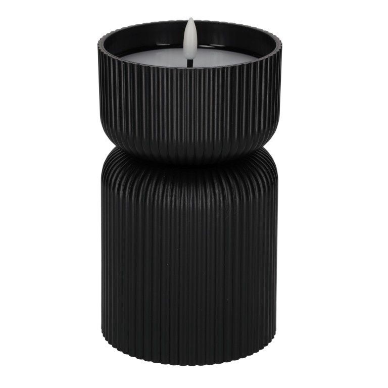LED Kaars Ribbel Lars Zwart