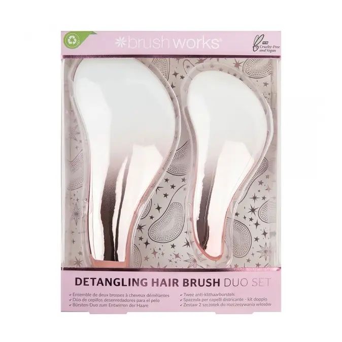 Brushworks detangling hair brush duo set
