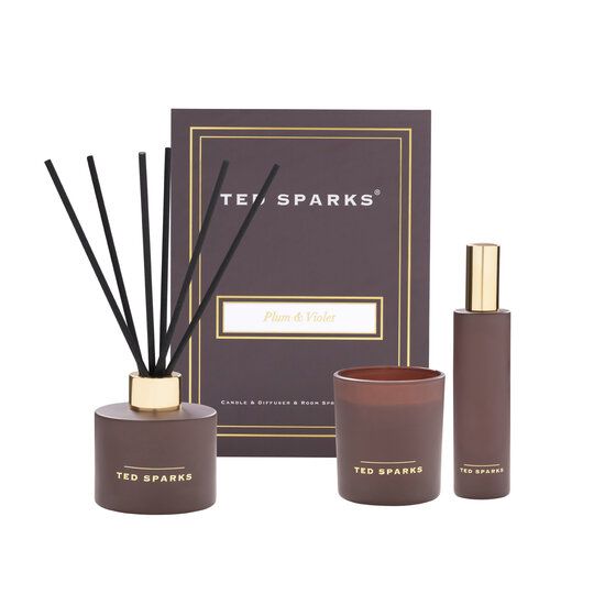 Ted Sparks Candle, diffuser en roomspray Plum &amp; Violet