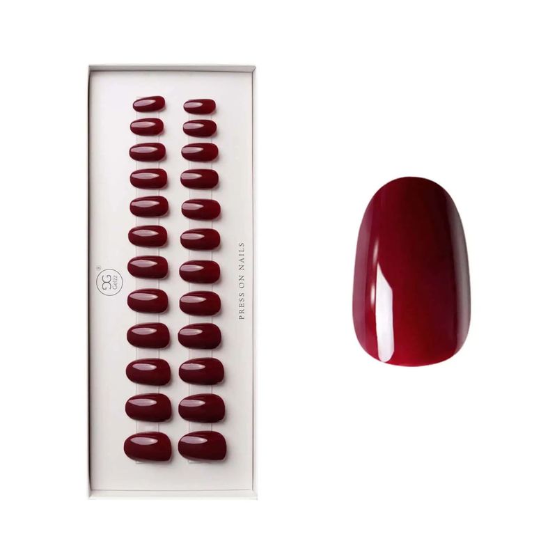Burgundy Shine Press On kl.27