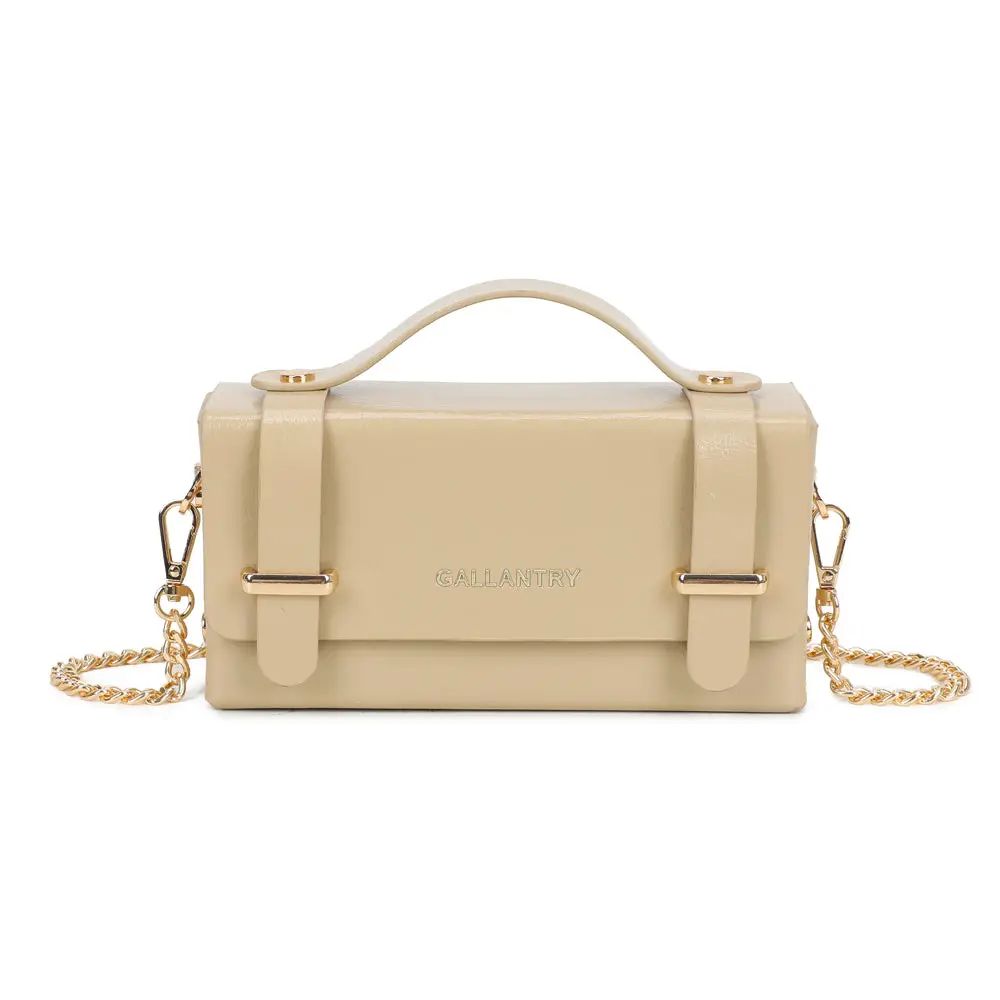 Boxy taupe handtas
