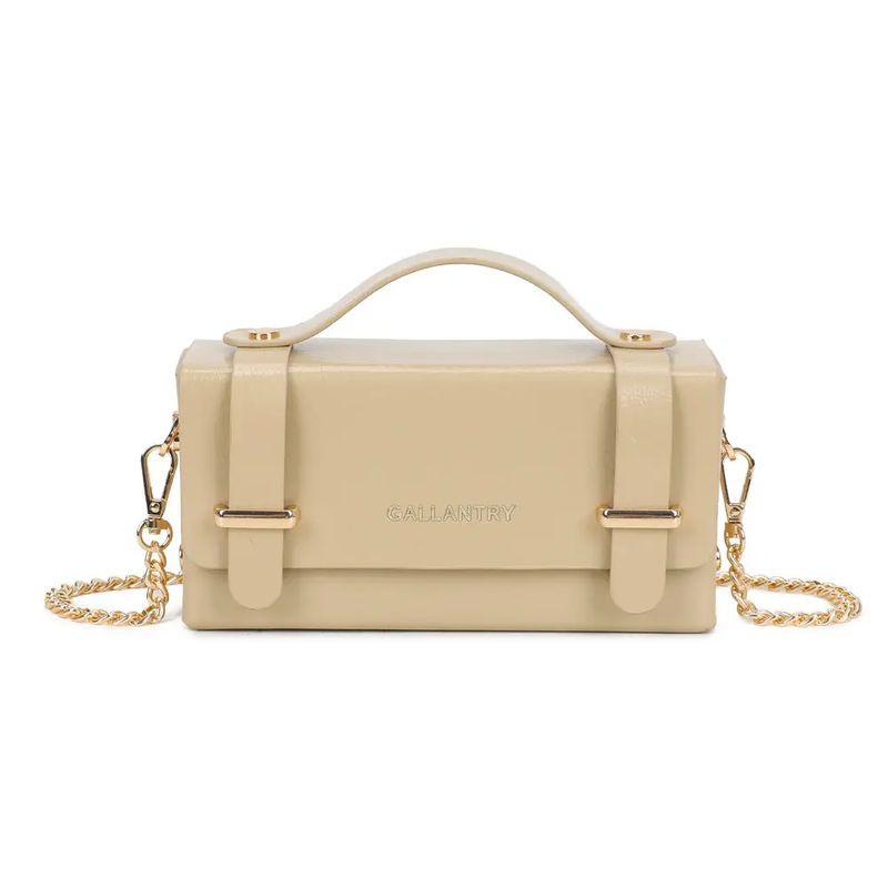 Boxy taupe handtas