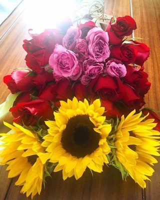 Bouquet Rosas y Girasoles