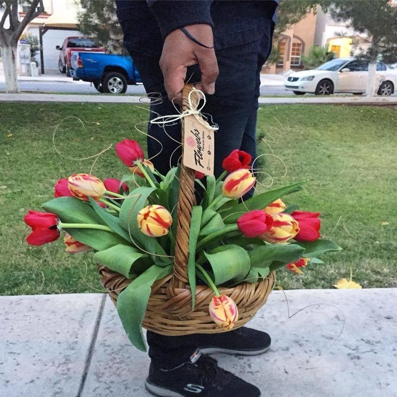 Canasta de Tulipanes