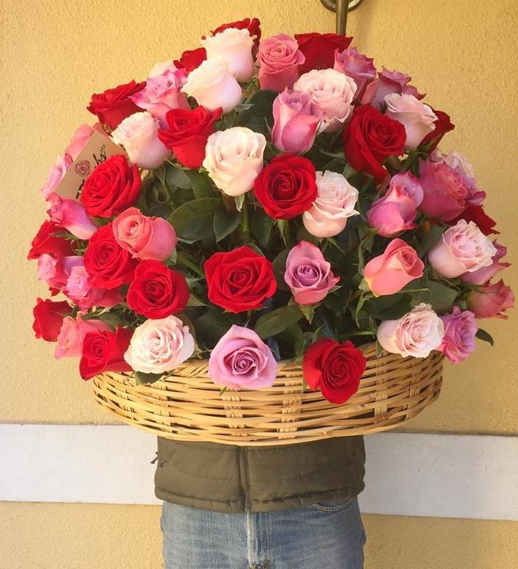 Canasta de 100 Rosas
