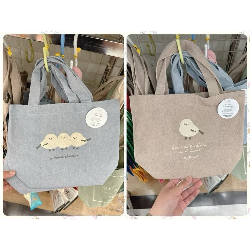 ​(現貨)日本帶回長尾山雀棉麻帆布手提袋