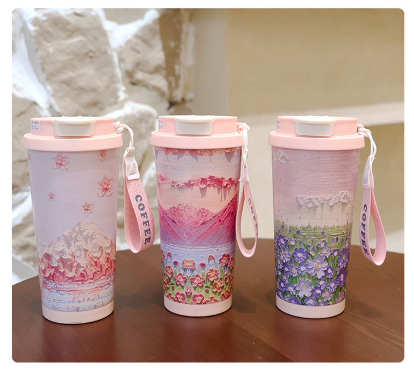 ​【雙11限定預購】2025新款買一送一｜油畫風兩用保溫杯