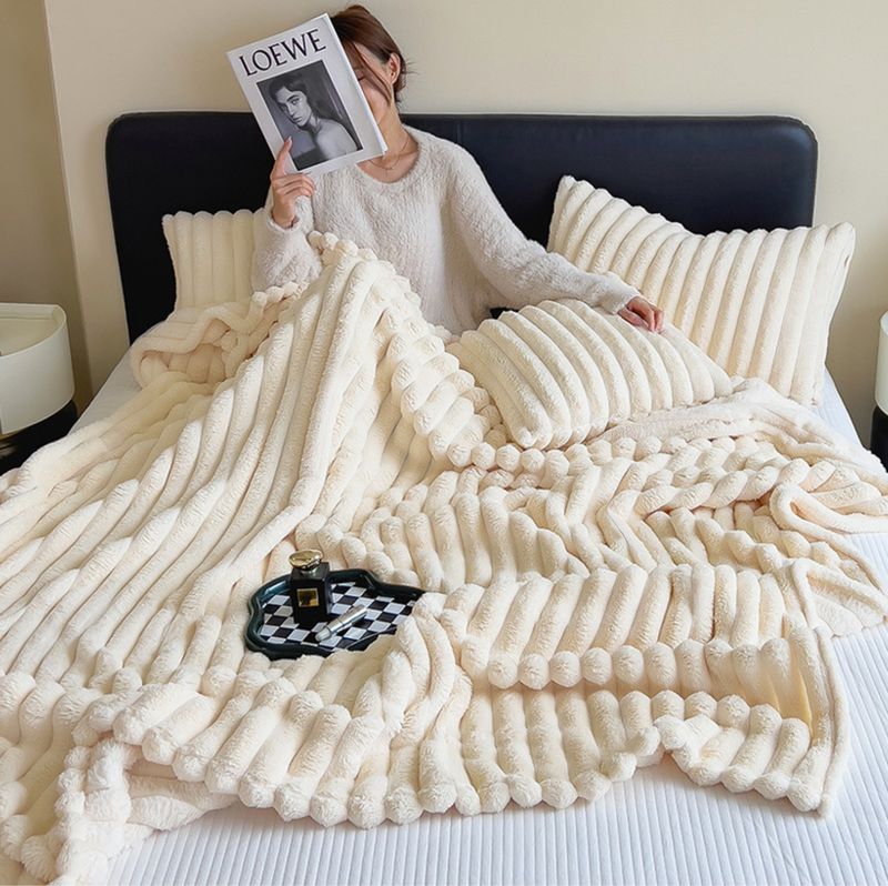 ​❄️【雙11預購優惠】買一送一 韓系Ins風仿兔毛絨毛毯