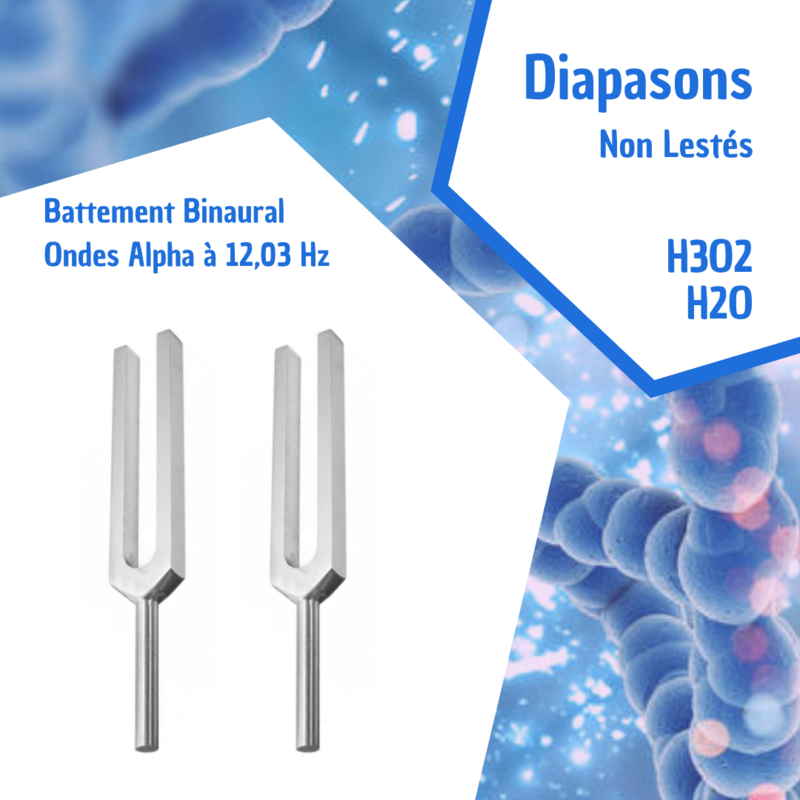 Set Diapasons de l'eau H3O2 et H2O non lesté