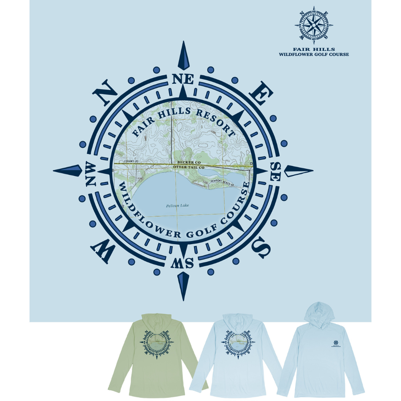 Adult Hooded Long Sleeve Sun Shirt with Compass (FH '24)