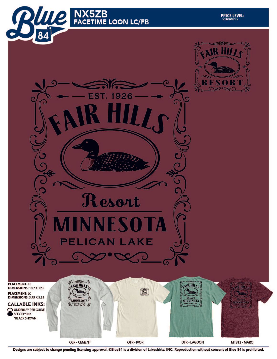 Adult Long Sleeve T-Shirt with Loon ('24), Color: Cement, Size: Small