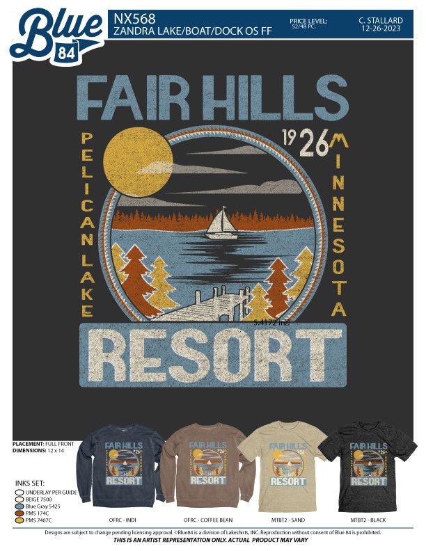 Adult Short Sleeve T-Shirt with Sailboat on Horizon ('24), Color: Sand, Size: Small