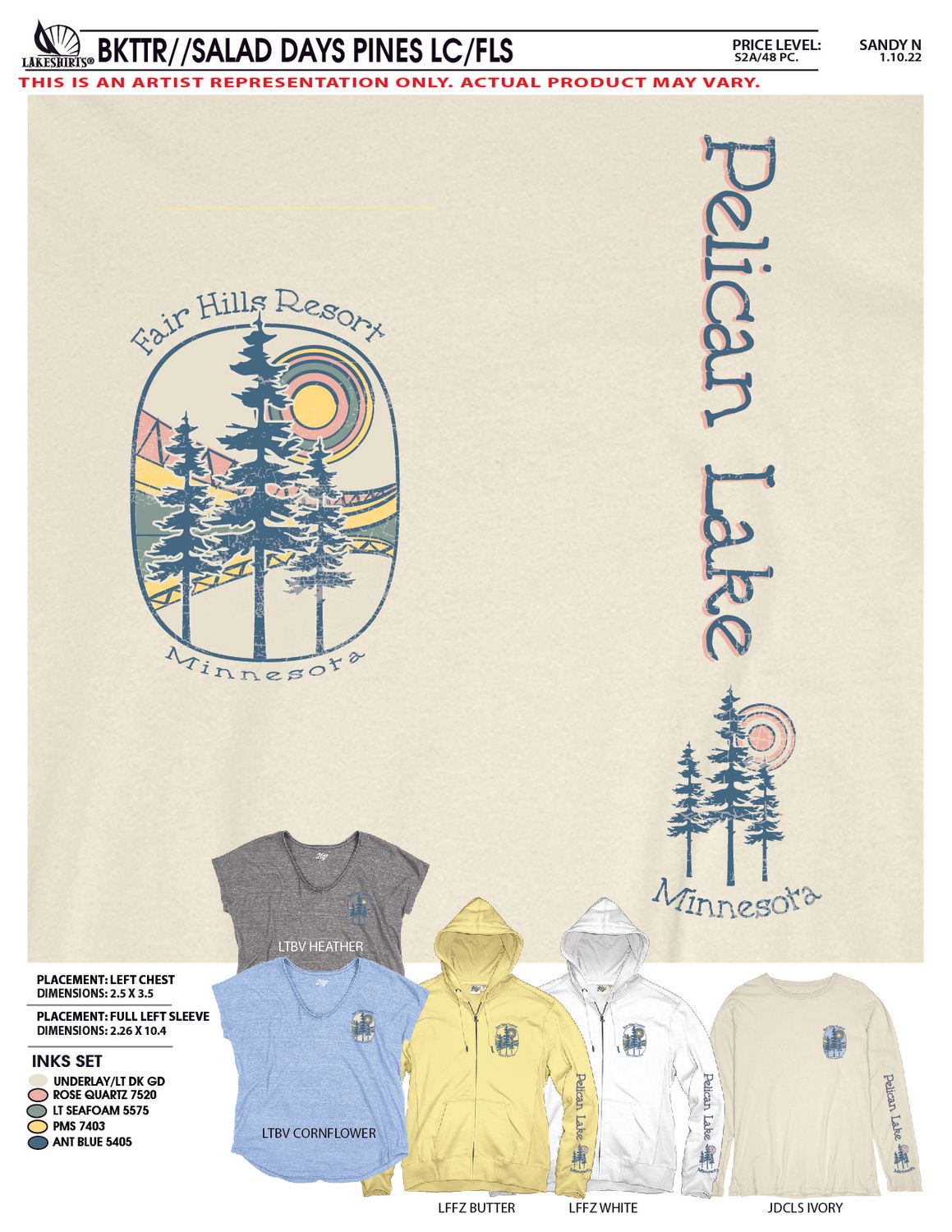 Women's Short Sleeve T-Shirt with Sun & Trees ('24), Color: Heather Grey, Size: Large
