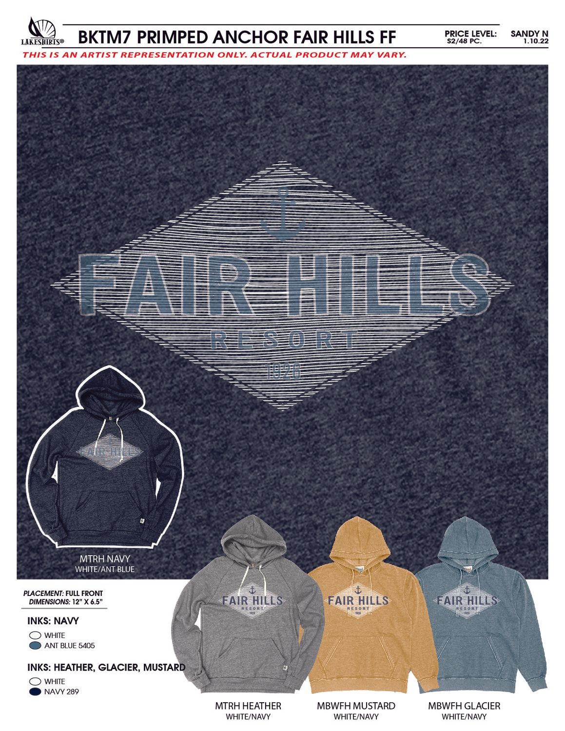 Adult Hooded Sweatshirt with Diamond Screenprint ('24), Color: Navy, Size: Small