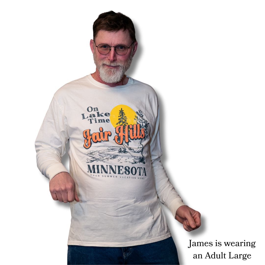 Adult Long Sleeve T-Shirt with Vintage On Lake Time (FH '25), Color: Ivory, Size: Small