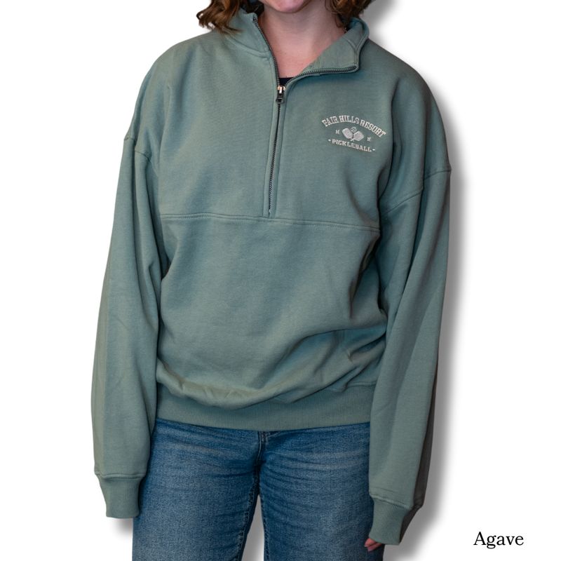 Adult Quarter Zip Crew Sweatshirt with Pickleball (FH '25)