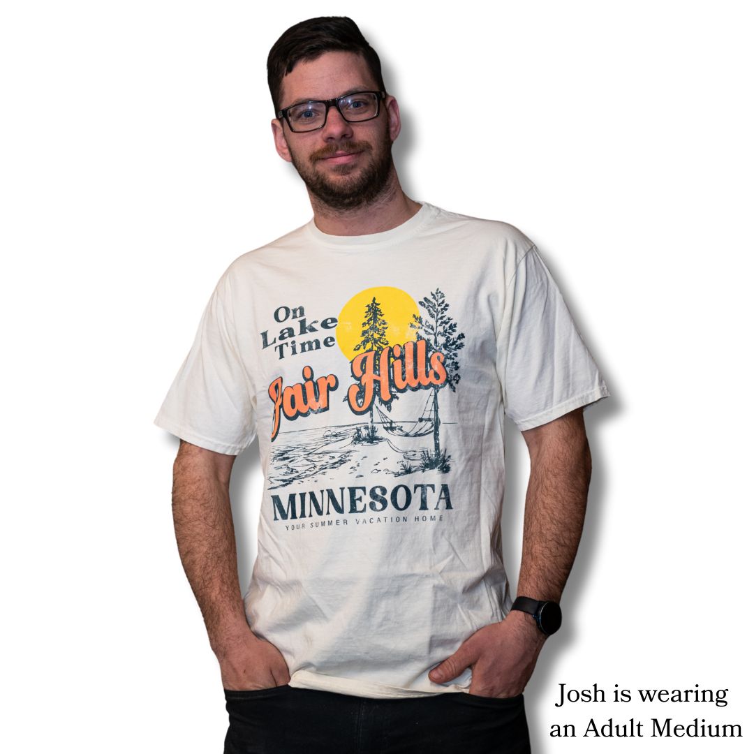 Adult Short Sleeve T-Shirt with Vintage On Lake Time (FH '25) Adult Short Sleeve T-Shirt with Vintage On Lake Time (FH '25), Color: Ivory, Size: Small