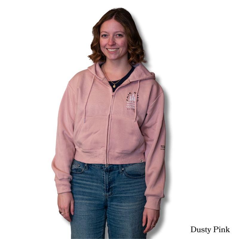 Women's Crop Full Zip Hooded Sweatshirt with Waves (FH '25)