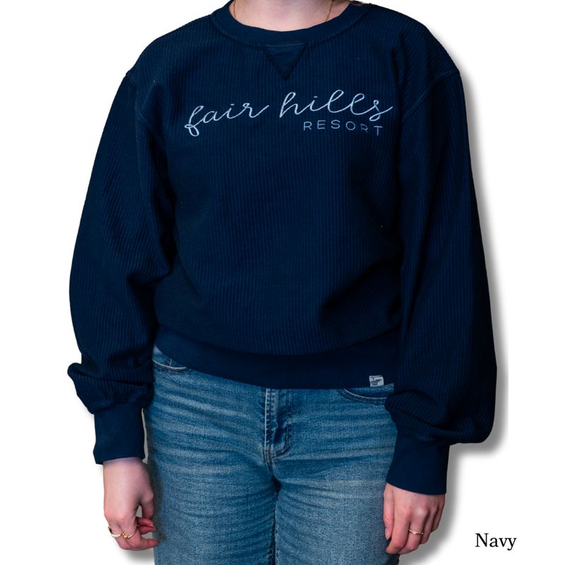 Women's Corded Crew Sweatshirt with Script (FH '25)