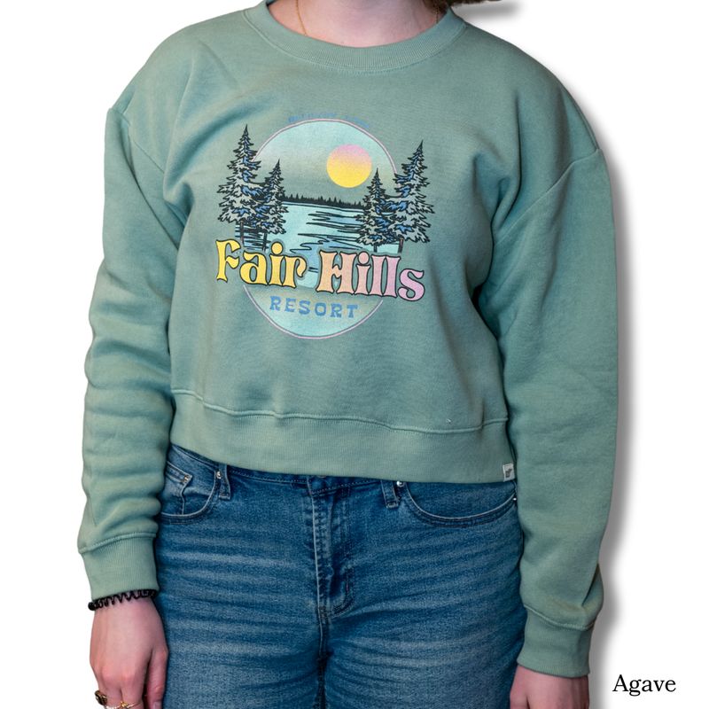 Women's Crop Crew Sweatshirt with Lake Scene (FH '25)