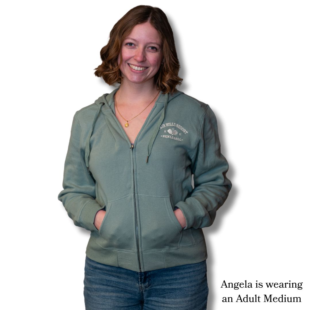 Women's Full Zip Hooded Sweatshirt with Pickleball (FH '25), Color: Agave, Size: Small