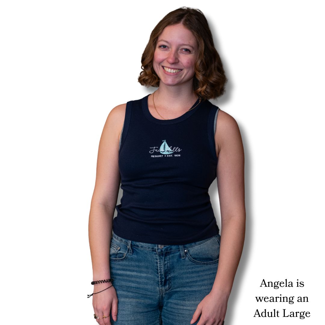 Women's Rib Tank Top with Sun (FH '25), Color: Navy, Size: Small