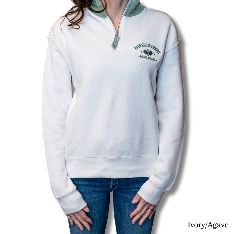 Women's Quarter Zip Crew Sweatshirt with Pickleball (FH '25)
