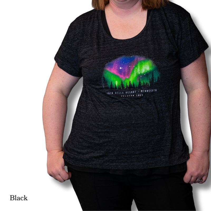 Women's Scoop Neck T-Shirt with Northern Lights (FH '25)