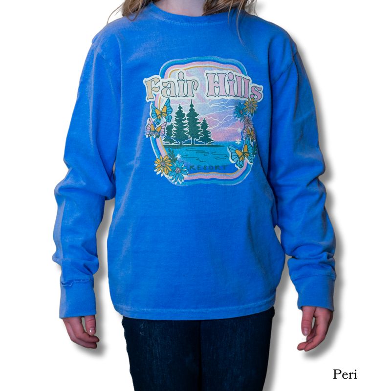 Youth Long Sleeve T-Shirt with Butterflies (FH '25)