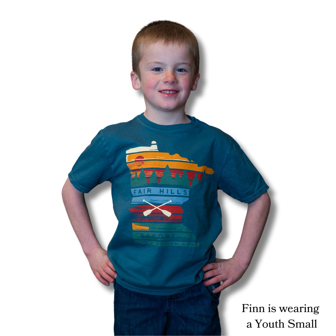 Youth Short Sleeve T-Shirt with MN State (FH '25), Color: Teal, Size: XSmall