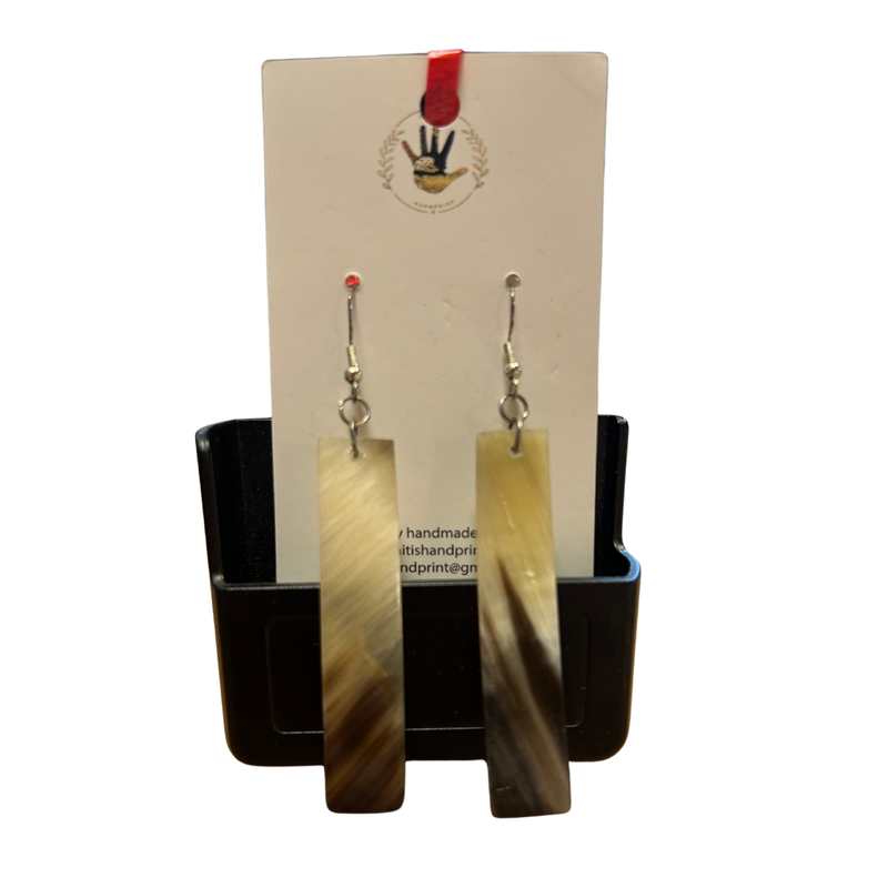 Cow Horn Earrings - Marbled