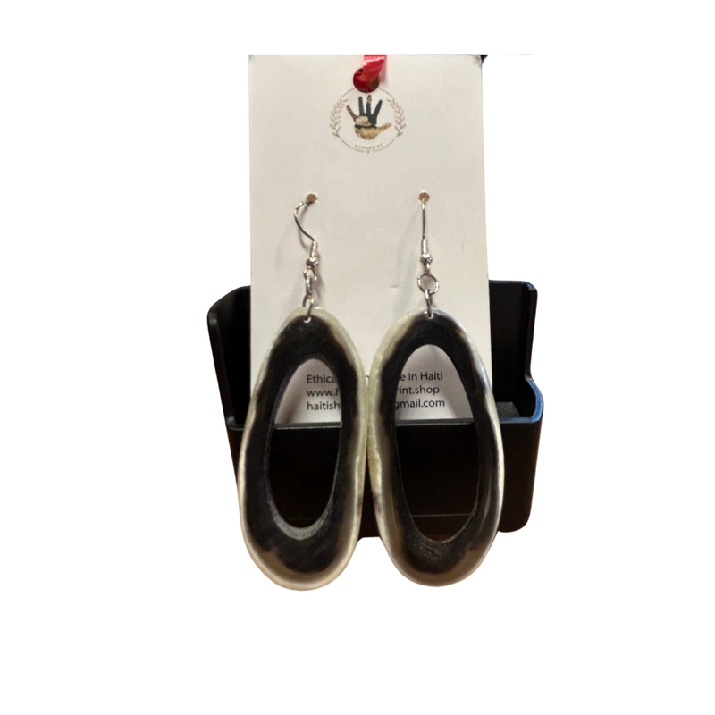 Cow Horn Earrings - Oval Hoops