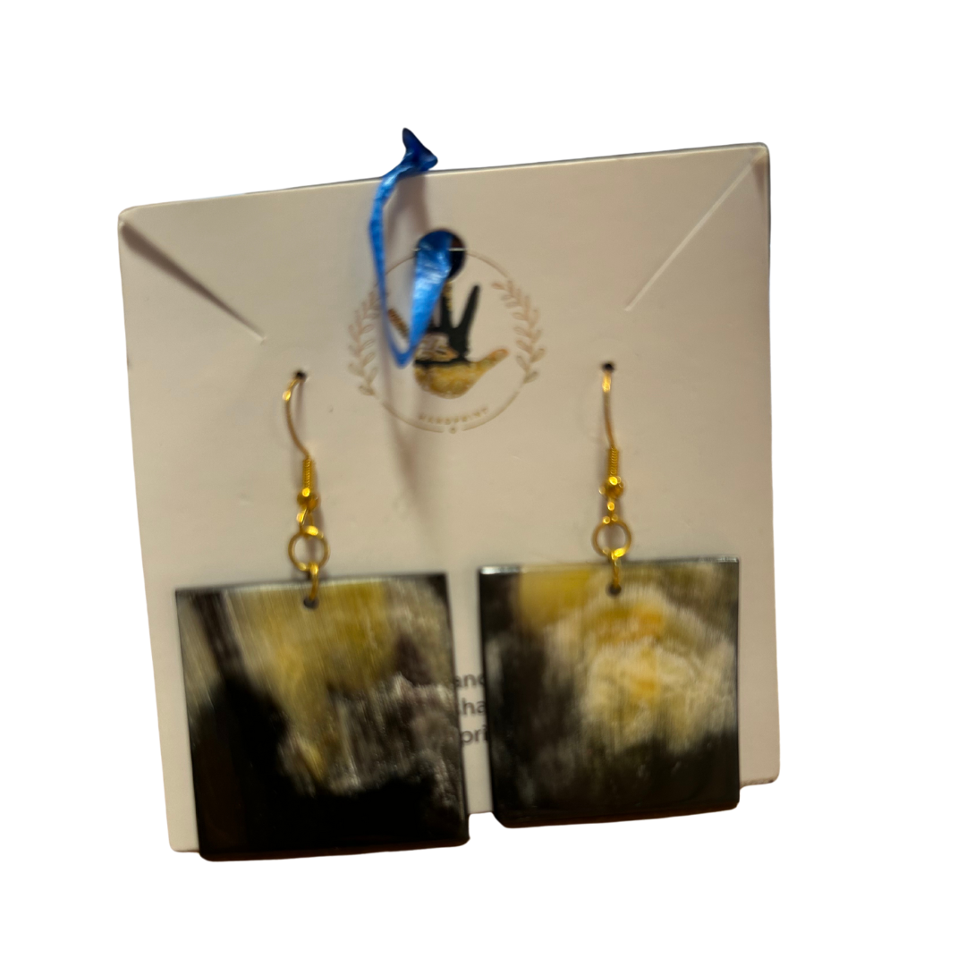 Cow Horn Earrings - Square